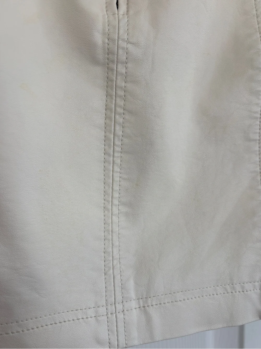 Free People White Faux Leather Mini Skirt